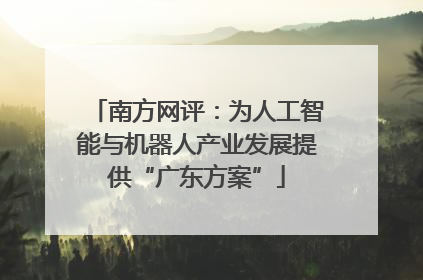 南方网评：为人工智能与机器人产业发展提供“广东方案”
