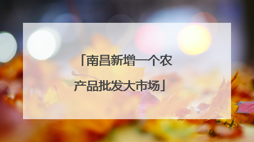 南昌新增一个农产品批发大市场