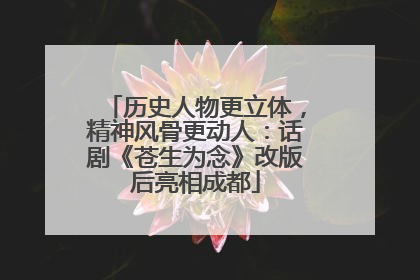 历史人物更立体，精神风骨更动人：话剧《苍生为念》改版后亮相成都