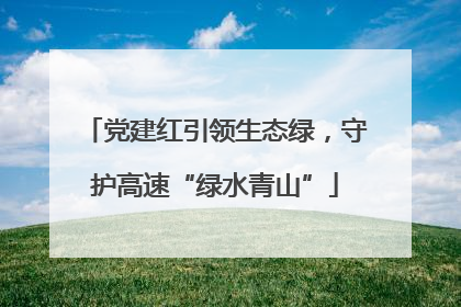 党建红引领生态绿，守护高速“绿水青山”