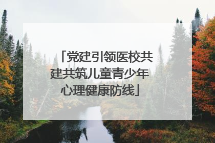 党建引领医校共建共筑儿童青少年心理健康防线