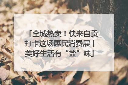 全城热卖！快来自贡打卡这场惠民消费展丨美好生活有“盐”味