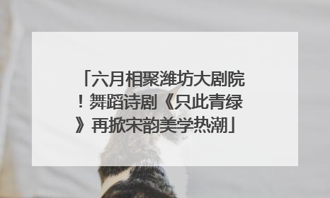 六月相聚潍坊大剧院！舞蹈诗剧《只此青绿》再掀宋韵美学热潮