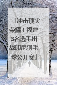 冲击顶尖荣耀！福建3名选手出战印尼羽毛球公开赛