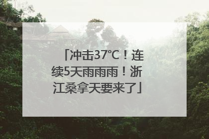 冲击37℃！连续5天雨雨雨！浙江桑拿天要来了