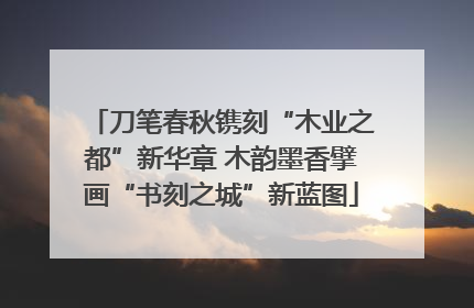 刀笔春秋镌刻“木业之都”新华章 木韵墨香擘画“书刻之城”新蓝图
