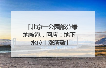 北京一公园部分绿地被淹，回应：地下水位上涨所致