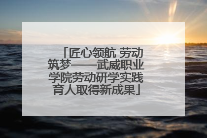 匠心领航 劳动筑梦——武威职业学院劳动研学实践育人取得新成果