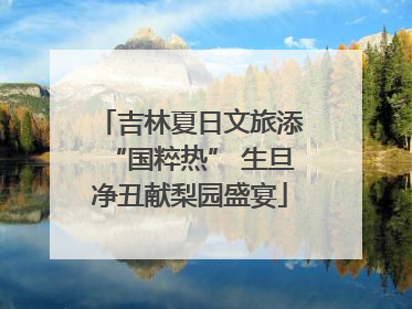 吉林夏日文旅添“国粹热” 生旦净丑献梨园盛宴