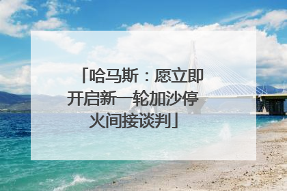 哈马斯：愿立即开启新一轮加沙停火间接谈判