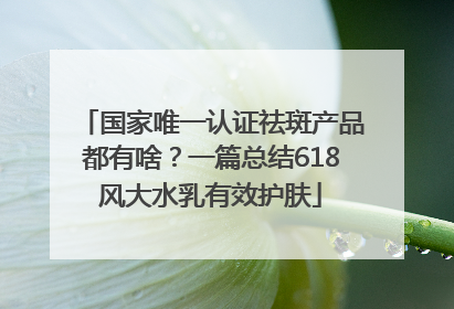国家唯一认证祛斑产品都有啥？一篇总结618风大水乳有效护肤