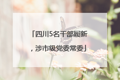 四川5名干部履新，涉市级党委常委