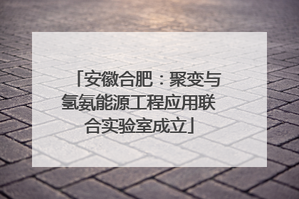 安徽合肥：聚变与氢氨能源工程应用联合实验室成立