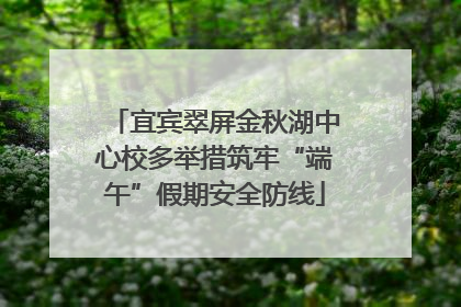 宜宾翠屏金秋湖中心校多举措筑牢“端午”假期安全防线