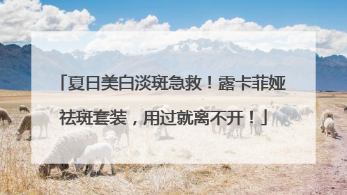 夏日美白淡斑急救！露卡菲娅祛斑套装，用过就离不开！