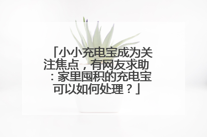 小小充电宝成为关注焦点，有网友求助：家里囤积的充电宝可以如何处理？