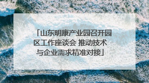 山东明康产业园召开园区工作座谈会 推动技术与企业需求精准对接