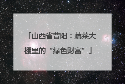 山西省昔阳：蔬菜大棚里的“绿色财富”
