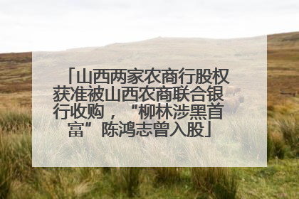 山西两家农商行股权获准被山西农商联合银行收购，“柳林涉黑首富”陈鸿志曾入股