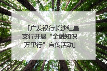 广发银行长沙红星支行开展“金融知识万里行”宣传活动