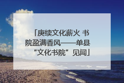 庚续文化薪火 书院盈满香风——单县“文化书院”见闻