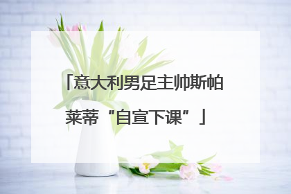 意大利男足主帅斯帕莱蒂“自宣下课”