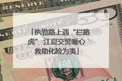 执勤路上遇“拦路虎” 江夏交警暖心救助化险为夷