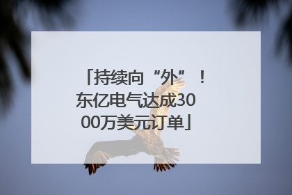 持续向“外”！东亿电气达成3000万美元订单