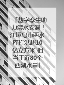 数字孪生助力澧水安澜！江垭皂市两水库拦洪超10亿立方米 相当于近80个西湖水量
