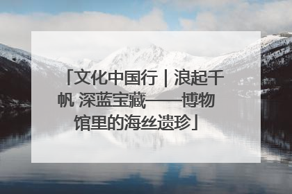 文化中国行｜浪起千帆 深蓝宝藏——博物馆里的海丝遗珍