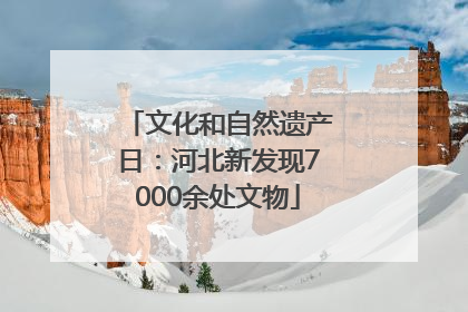 文化和自然遗产日：河北新发现7000余处文物