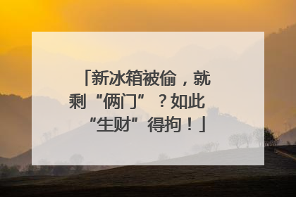 新冰箱被偷，就剩“俩门”？如此“生财”得拘！