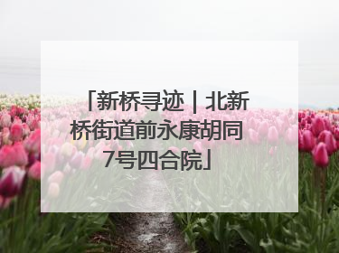 新桥寻迹｜北新桥街道前永康胡同7号四合院