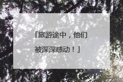 旅游途中，他们被深深感动！
