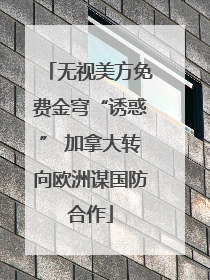 无视美方免费金穹“诱惑” 加拿大转向欧洲谋国防合作