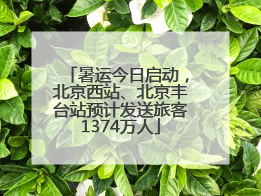暑运今日启动，北京西站、北京丰台站预计发送旅客1374万人