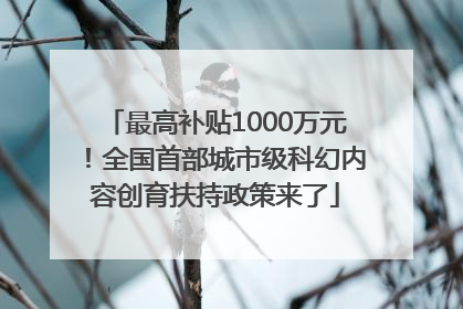 最高补贴1000万元！全国首部城市级科幻内容创育扶持政策来了
