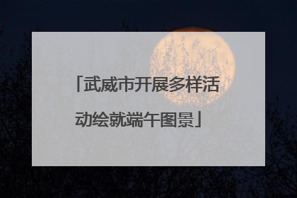 武威市开展多样活动绘就端午图景
