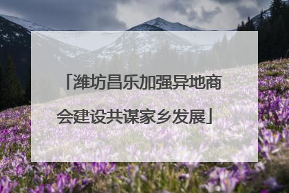 潍坊昌乐加强异地商会建设共谋家乡发展