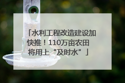 水利工程改造建设加快推！110万亩农田将用上“及时水”