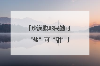 沙漠腹地民勤可“盐”可“甜”