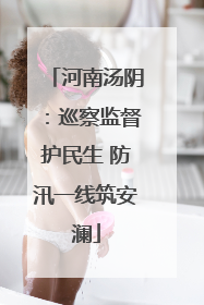 河南汤阴：巡察监督护民生 防汛一线筑安澜