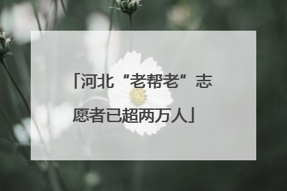 河北“老帮老”志愿者已超两万人