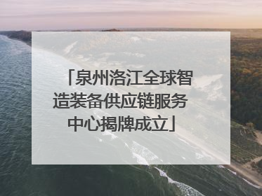 泉州洛江全球智造装备供应链服务中心揭牌成立