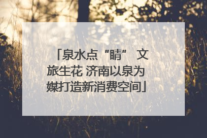 泉水点“睛” 文旅生花 济南以泉为媒打造新消费空间