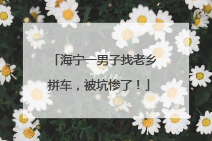 海宁一男子找老乡拼车，被坑惨了！