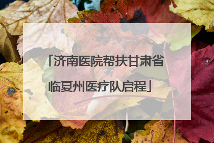 济南医院帮扶甘肃省临夏州医疗队启程