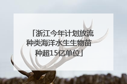浙江今年计划放流种类海洋水生生物苗种超15亿单位