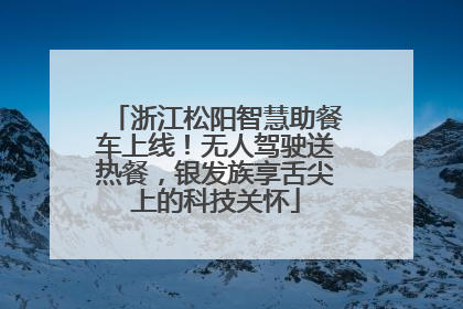 浙江松阳智慧助餐车上线！无人驾驶送热餐，银发族享舌尖上的科技关怀