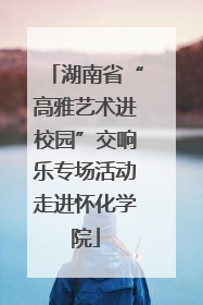 湖南省“高雅艺术进校园”交响乐专场活动走进怀化学院